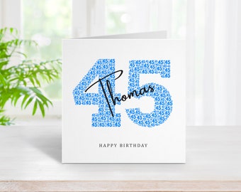 Personalised 45th Birthday Card - Forty Fifth Birthday Card for 45 Year Old Men Son Grandson Nephew Brother Husband Boyfriend Him BC1190
