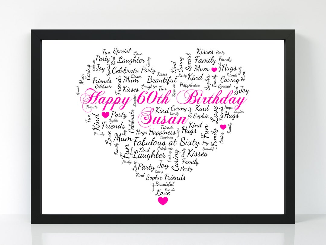 Digital Download - Personalised 60th Birthday Gift - Customised ...