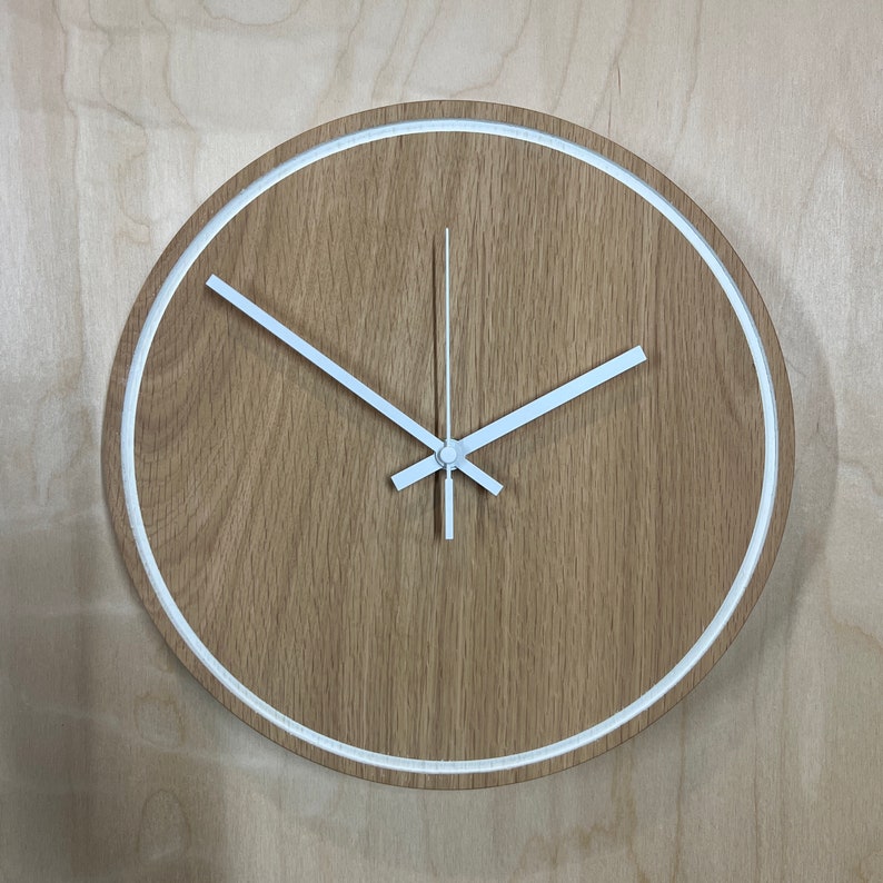 solid oak wall clock image 2