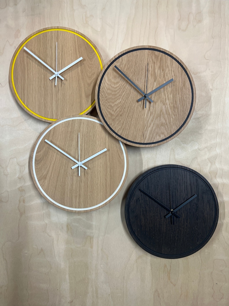solid oak wall clock image 1