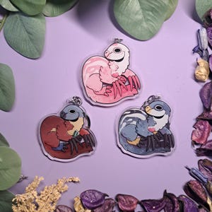 Therizinosaurus reptile Keychain: Double Sided Acrylic Charm