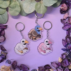 Deinocheirus Dinosaur Keychain: Double Sided Acrylic Charm