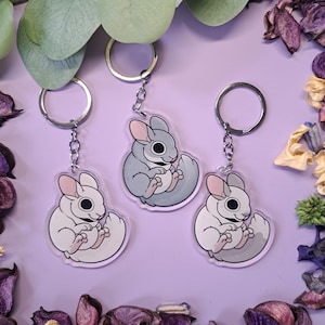 Chinchilla pet keychain
