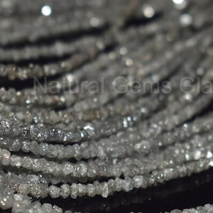 white Raw Rough Diamond Beads Strand - White Grey Silver Diamond Beads for Summer Jewelry & Unique Accessories
