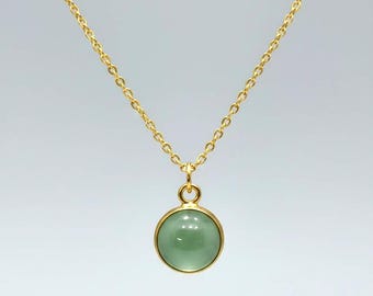 Natural Prehnite 14 k solid Gold Charm, Gold Charm Pendant, Natural Prehnite Gold Charm, Handmade Gold Charm Pendant, Gift for her