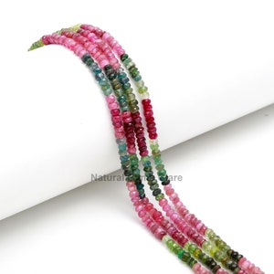 Multi Tourmaline Faceted Rondelle Beads, AAA Quality  4.5-5mm, Handmade Multi Tourmaline faceted Beads, Tourmaline Gemstone Beads, Wholesale