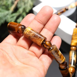 Natural  Tigers Eyes Crystal Necklace/Tiger Eyes smooth Beads/Gift for Her/Gift for Mom/Girlfriend Gift/Special Gift