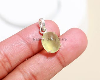 Natural Prehnite 925 silver Charm, Prehnite silver Charm, Handmade  Charm Pendant, Gift for her