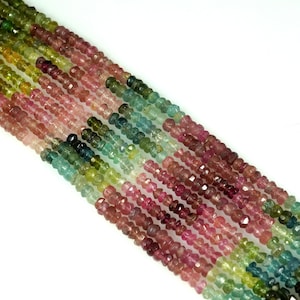AAA Quality Multi Tourmaline Faceted Rondelle Beads Tourmaline Beads Tourmaline Rondelle beads Wholesale Beads Multi Tourmaline Faceted