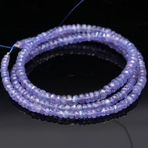 Tanzanite Faceted Rondelle Beads, 3-5mm Tanzanite Faceted Beads, Natural Tanzanite Rondelle beads, AAA+ Quality Tanzanite Beads Strand