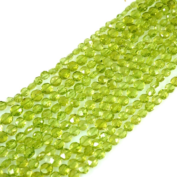 AAA+ Quality peridot Faceted buttons Beads, Natural peridot Faceted buttons Beads Beads,  Faceted Gemstone Beads, Wholesale Beads