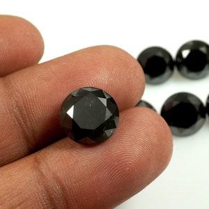 Schwarzer Diamant runde lose Brilliantschliff Edelstein - natürlicher schwarzer Diamant