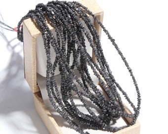 100% Natural Black Diamonds Uncut Rough Beads Raw Diamond Beads 2 - 3 mm, Uncut Gemstone Beads For Jewelry Making