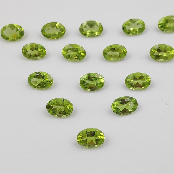 Natural Peridot Oval Cut Loose Gemstone, Faceted Peridot Cut Stone, Handmade Peridot Oval Cut Size 6X4 MM & 5X7 MM For Jewelry Making