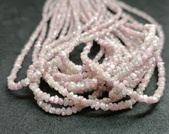 AAA Natural Pink Rough Uncut Diamond Beads PINK RAW Diamond Beads 2 - 3 mm Conflict Free Diamond Strand