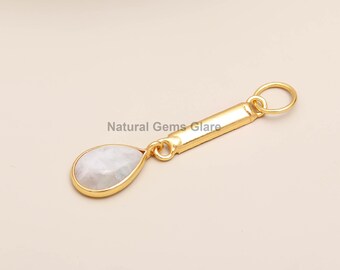 Natuurlijke maansteenbedel, 14 kt gouden bedel, natuurlijke regenboog maansteen bedel, gouden bedel, bedelhanger, bedelketting, handgemaakte gouden bedel
