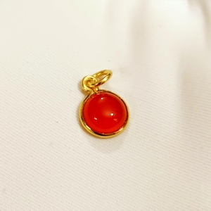 Natural Carnelian Charm,  14 k Gold Charm, Carnelian Charm,Gold Charm,Charm Pendant, Charm Necklace, Handmade Gold Charm,Gfit for Her