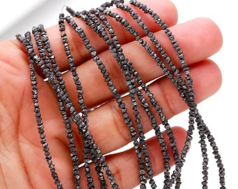 Natural Black Diamond Uncut Beads 2 - 3 mm AAA+ Raw Diamond Beads Raw Rough Diamond Beads Strands Gift For Her Handmade Gift Bracelet