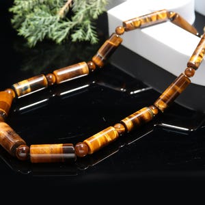 Natural  Tigers Eyes Crystal Necklace/Tiger Eyes smooth Beads/Gift for Her/Gift for Mom/Girlfriend Gift/Special Gift