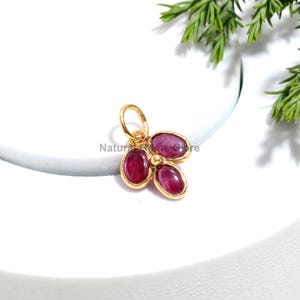 Ruby Gold Charm, 14 k Gold Charm Pendant, Red Ruby Gold Charm, Handmade Gold Charm Pendant, July Birthstone, Gift for her