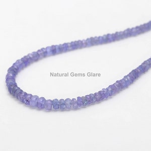 AAA+ Tanzanite Faceted Rondelle Beads, Micro-Cut Faceted Tanzanite Beads, 2-3mm Tanzanite Beads,  Natural Tanzanite Beads Strand
