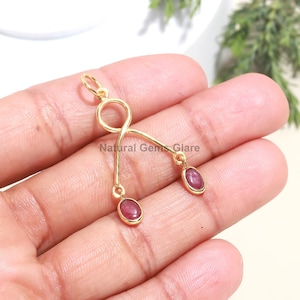 Natural  Ruby Gold Charm, 14 k Gold Charm Pendant, Red Ruby Gold Charm, Handmade Gold Charm Pendant, July Birthstone, Gift for her