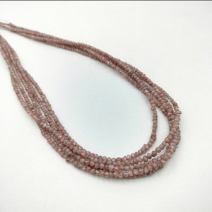 AAA Natural Pink Rough Uncut Diamond Beads PINK RAW Diamond Beads 2 - 3 mm Conflict Free Diamond Strand