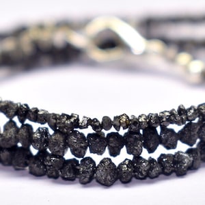 AAA+  Natural Black Diamond Uncut Beads 2 - 3 mm 100% Raw Diamond Beads Raw Rough Diamond Beads Strands For Personalized Handmade Gift