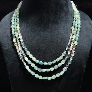 Natural Aquamarine Oval Smooth Beads for Jewelry Making – High Quality Aquamarine Beads for Crafting & Jewelry Supplies