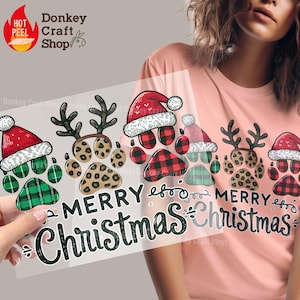 Dog Mom Christmas DTF-transfers, klaar om te drukken, klaar om te drukken Heat-transfers DTF484