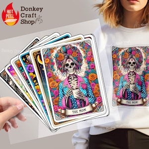Skeleton Tarot Cards DTF Transferencias, Listo para presionar, Listo para prensar Transferencias de Calor DTF370