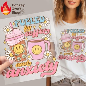 Fueled By Iced Coffee DTF Transfers, Ready to press, DTF Ready For Press Heat Transfers DTF350
