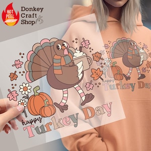 Happy Turkey Thanksgiving DTF Transfers, Ready to press, Ready For Press Heat Transfers, T-shirts DTF Transfer DTF187