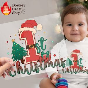 1st Birthday 1st Christmas DTF Transfers, Ready to press, Ready For Press Heat Transfers DTF165
