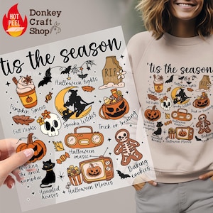 Halloween Doodles DTF Transfer: Ready to Press, Vibrant Colors