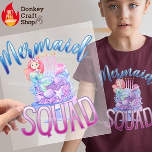 Geburtstag Mermaid Squad DTF Transfers, bereit zu drücken, T-Shirt Transfers, Heat Transfer, direkt zu Film, Mom DTF Transfers DTF541