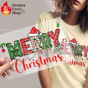 Merry Christmas Doodle DTF-transfers, klaar om te drukken, klaar om te drukken Heattransfers DTF491