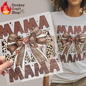 Baseball Mom Bow DTF Transfers, Ready to press, DTF Ready For Press Heat Transfers DTF438