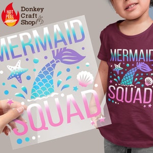Mermaid Squad DTF Transfers, bereit zum Pressen, T-Shirt Transfers, Wärmetransfer, direkt auf Film, Mom DTF Transfers DTF408