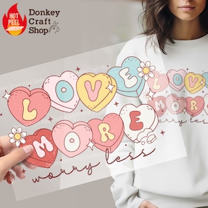 Love More Valentijnsdag DTF-transfers, klaar om te drukken, DTF klaar voor pers-heat-transfers DTF231