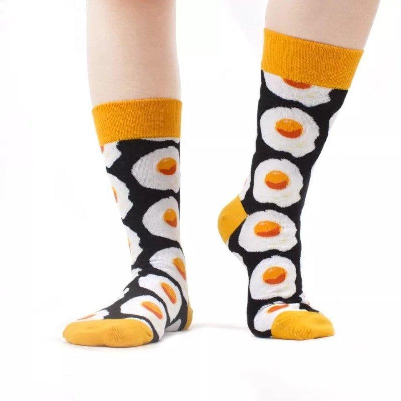 Fried Egg Patterned Novelty Socks Etsy