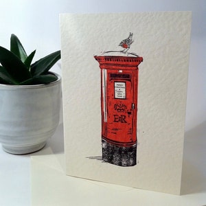 Christmas Post - afdruk van een originele linosnede door Liffey & Co.