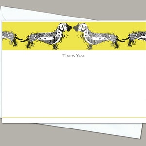 Dackel Thank you Postkarten - Druck eines Original Linolschnitts von Liffey & Co.