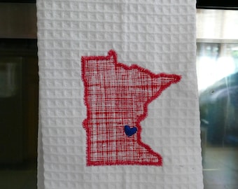 STATE TOWEL any state available, kitchen towel, Minnesota towel, states, state, USA