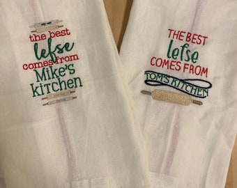 THE BEST LEFSE - kitchen towel, lefse towel, christmas