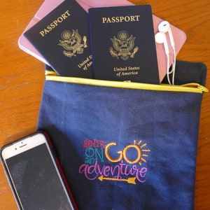 TRAVEL POUCH - travel pouch, handmade, embroidered, personalized, plane, seat back pocket