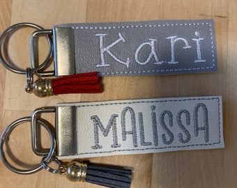 NAME KEY FOB - zipper pull, bag tag, backpack bling, purse charm