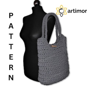 CROCHET PATTERN bag SHOPPER A4 cord pdf pattern Instant Download
