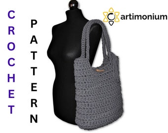 CROCHET PATTERN bag SHOPPER A4 cord pdf pattern Instant Download