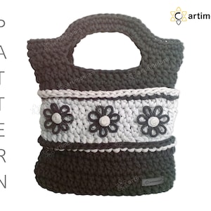 CROCHET PATTERN tote bag SHOPPER A4 cord pdf pattern Instant Download